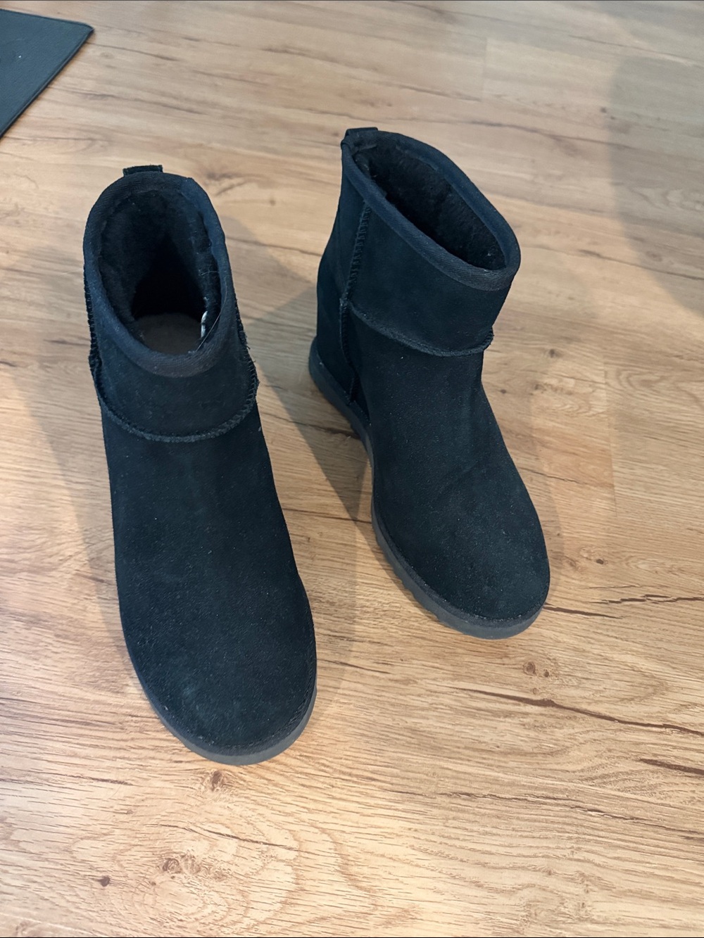 UGG - Women's Black Suede wedge Ankle Boots